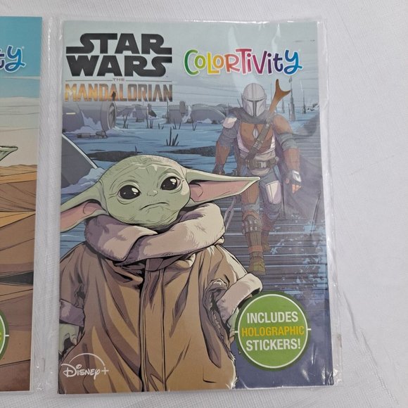 Star Wars Baby Yoda Coloring Book Holographic Sticker Set 2 pack - Picture 3 of 16